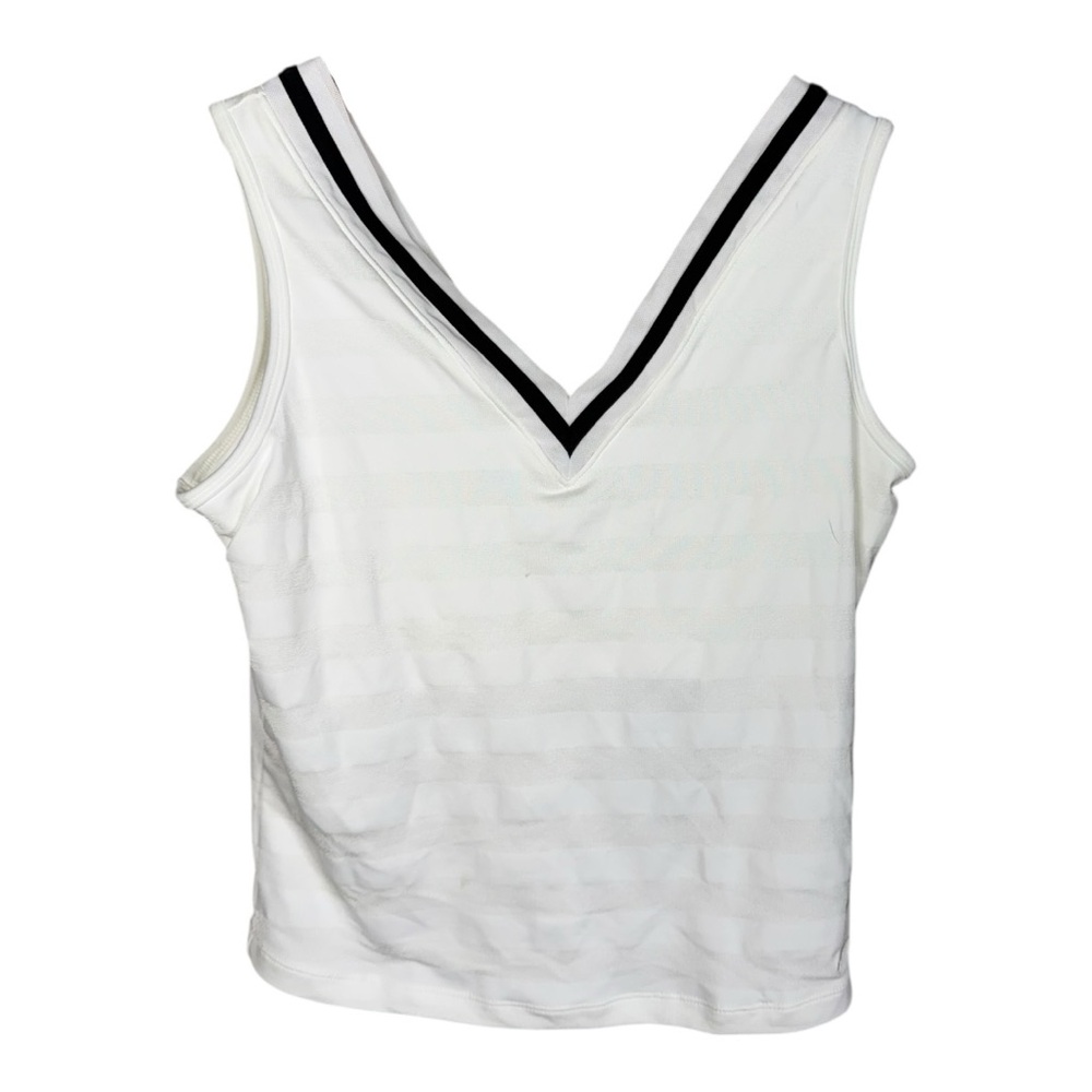 Nike White V-Neck Tank Top Dri Fit